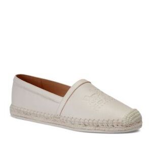 COACH Cream Leather Espadrille Slip-On